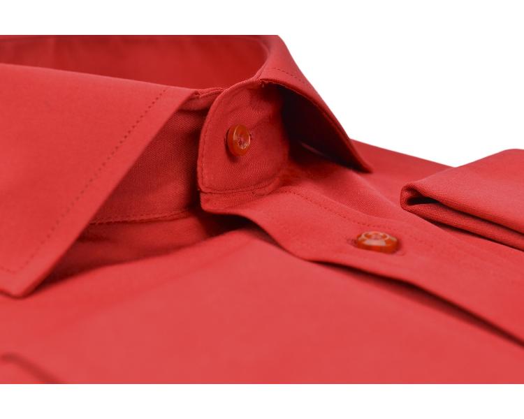 SL 6111 Punane ühevärviline topeltmansetiga triiksärk itaalia kraega Meeste triiksärgid
