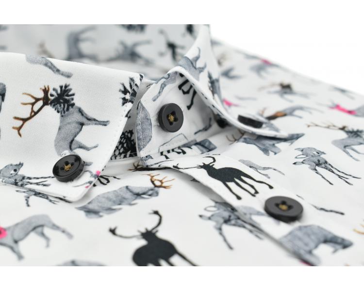 SL 5743 Men's deer print cotton shirt