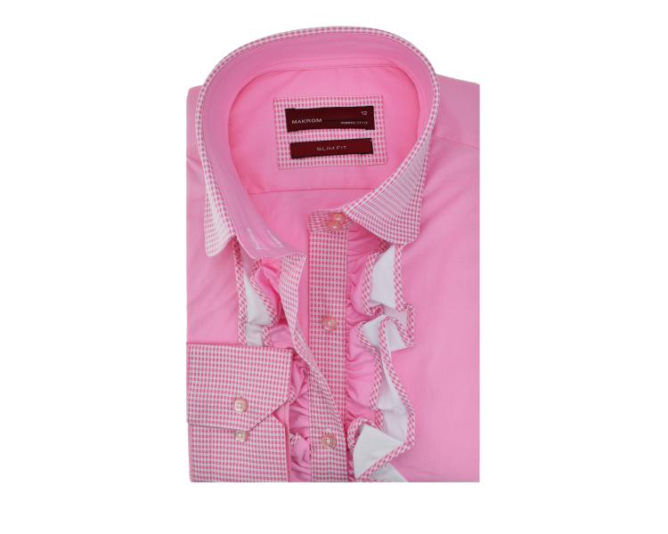 LL 3137-2 Розовая рубашка с круглым воротником Женские рубашки