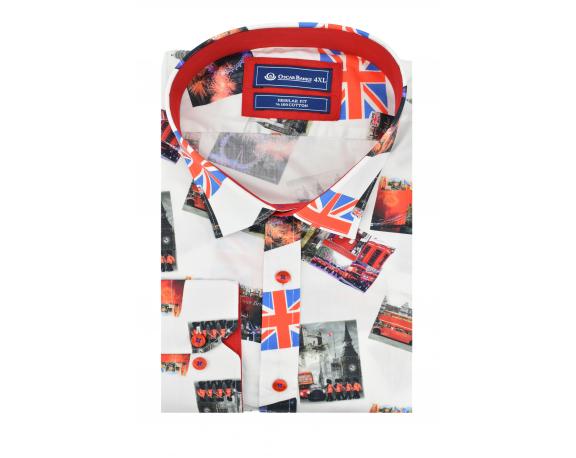SL 5730 Valge Inglismaa lipu mustriga triiksärk Meeste triiksärgid