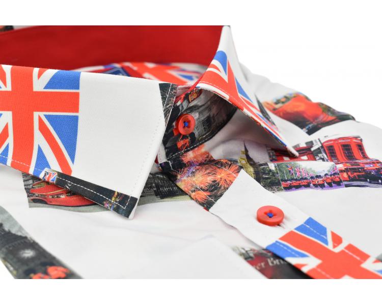 SL 5730 Valge Inglismaa lipu mustriga triiksärk Meeste triiksärgid
