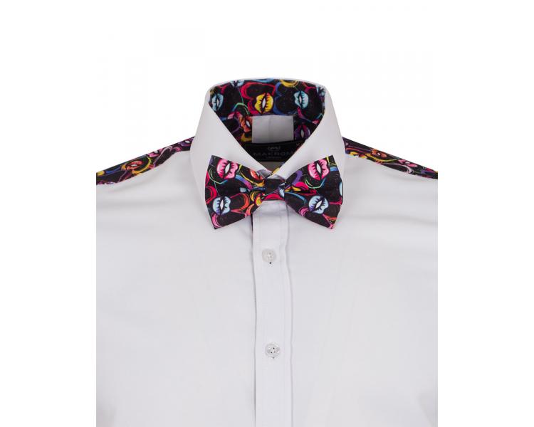 Рубашка с принтом сердец и губ в комплекте с бабочкой Мужские рубашки
