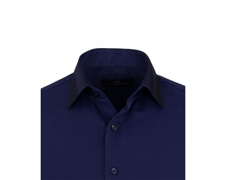 Sinine luksuslik topeltmansetiga triiksärk mustriliste detailidega SL 6745 Meeste triiksärgid