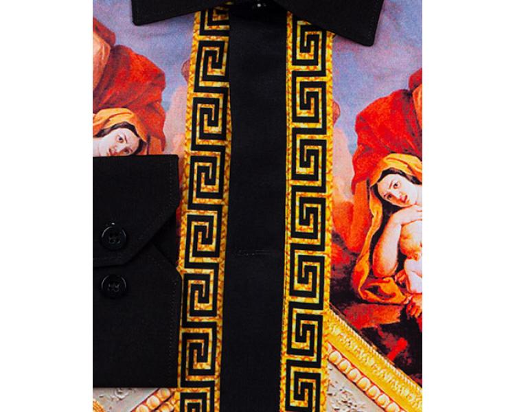 SL 6673 Must Madonna Rooma stiilis satiinsärk Meeste triiksärgid