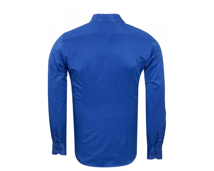 Ярко-синяя однотонная классическая рубашка SL 1050-A Мужские рубашки