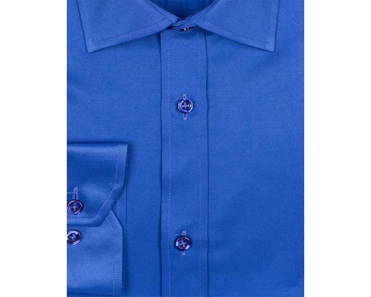 Ярко-синяя однотонная классическая рубашка SL 1050-A Мужские рубашки