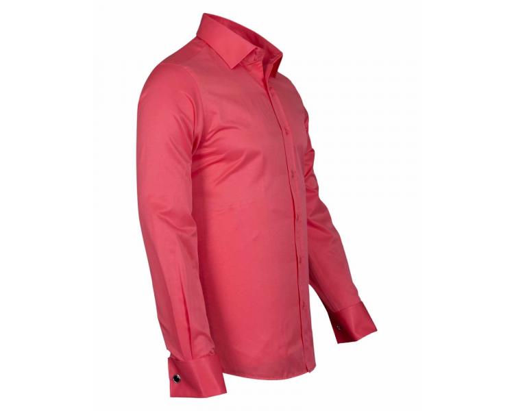Фуксия-розовая однотонная рубашка с французским манжетом и запонками SL 1045-D Мужские рубашки