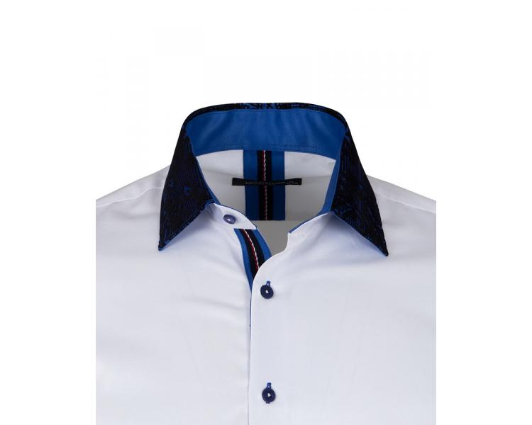 SL 5410 Белая рубашка с бархатным узором Мужские рубашки