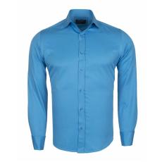 SL 6111 Men's turquoise plain double cuff shirt with cufflinks