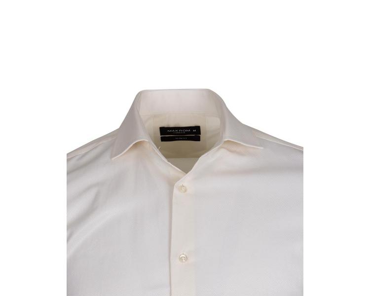 SL 6144 Бежевая однотонная текстурная рубашка с французским манжетом Мужские рубашки