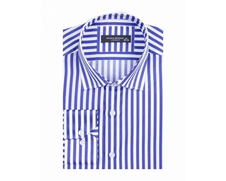 SL 6620 Sini-valge triibuline triiksärk pikkade varrukatega Meeste triiksärgid